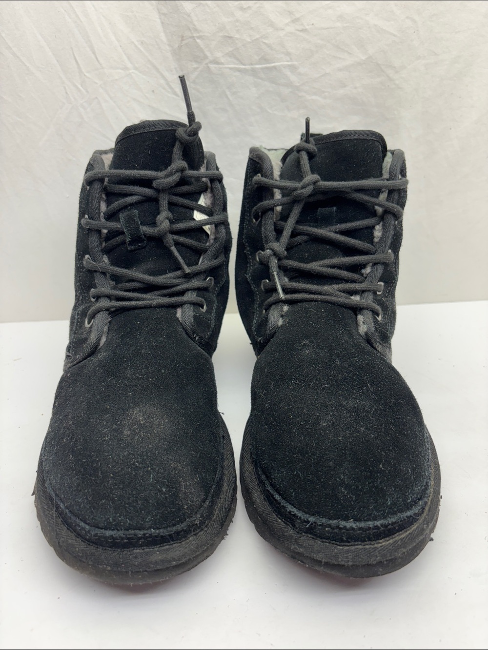 UGG Men's Black Suede Lace-Up Boots, SZ 10